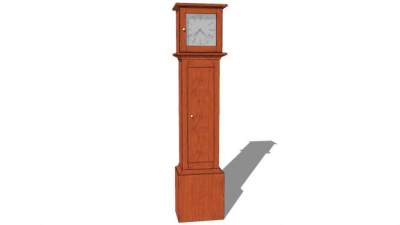 古老经典实木落地摆钟SU模型下载_sketchup草图大师SKP模型