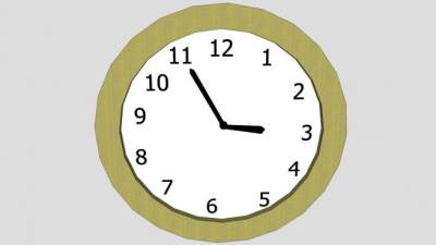 现代米色圆形挂钟SU模型下载_sketchup草图大师SKP模型