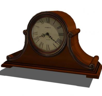 欧式古董摆台机械时钟SU模型下载_sketchup草图大师SKP模型