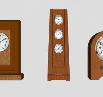 古董木制外观时钟系列SU模型下载_sketchup草图大师SKP模型