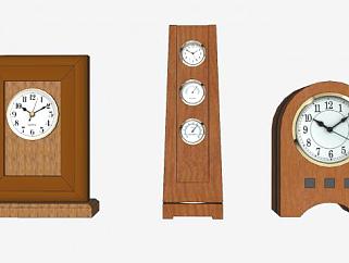 古董木制外观时钟系列SU模型下载_sketchup草图大师SKP模型