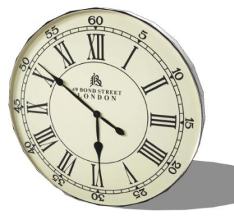 老式镀铬圆形罗马时钟SU模型下载_sketchup草图大师SKP模型