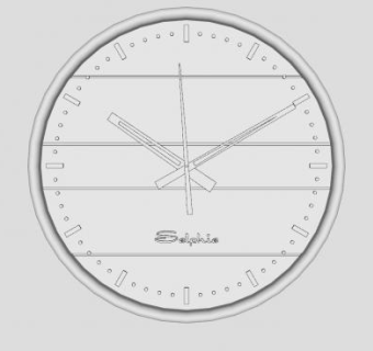 简约创意无字时钟SU模型下载_sketchup草图大师SKP模型