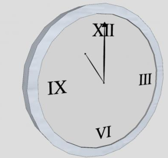 现代客厅卧房壁挂时钟SU模型下载_sketchup草图大师SKP模型