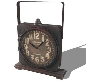 古董金属钟摆件SU模型下载_sketchup草图大师SKP模型