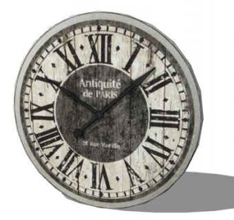 工业风格木制罗马时钟SU模型下载_sketchup草图大师SKP模型