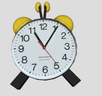 床头摆件金属闹钟SU模型下载_sketchup草图大师SKP模型