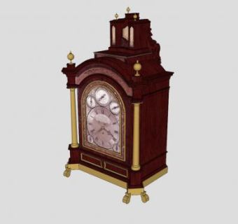 欧式创意古董台钟SU模型下载_sketchup草图大师SKP模型