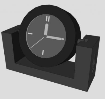 黑色摆台桌面时钟SU模型下载_sketchup草图大师SKP模型