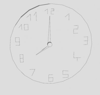 圆形简约壁挂时钟SU模型下载_sketchup草图大师SKP模型