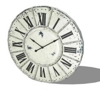 古董罗马数字壁挂时钟SU模型下载_sketchup草图大师SKP模型