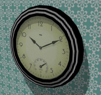 客厅时尚机械挂钟SU模型下载_sketchup草图大师SKP模型