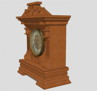 欧式古董座钟SU模型下载_sketchup草图大师SKP模型