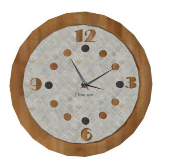 现代创意圆形木钟SU模型下载_sketchup草图大师SKP模型