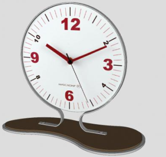 现代金属摆台钟表SU模型下载_sketchup草图大师SKP模型