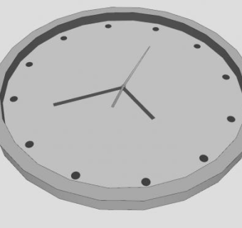 简约现代时钟SU模型下载_sketchup草图大师SKP模型