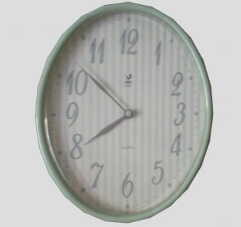 现代简约绿色圆边框钟表SU模型下载_sketchup草图大师SKP模型