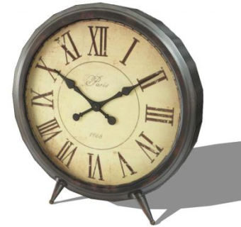 复古金属台式钟表SU模型下载_sketchup草图大师SKP模型