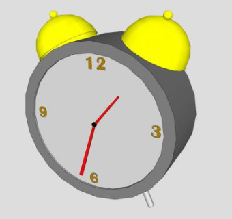 金属机械闹钟SU模型下载_sketchup草图大师SKP模型