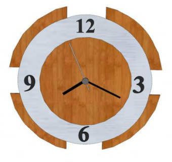 现代创意木制挂钟SU模型下载_sketchup草图大师SKP模型