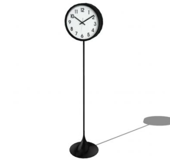 现代金属移动时钟SU模型下载_sketchup草图大师SKP模型