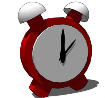 红色金属闹钟SU模型下载_sketchup草图大师SKP模型