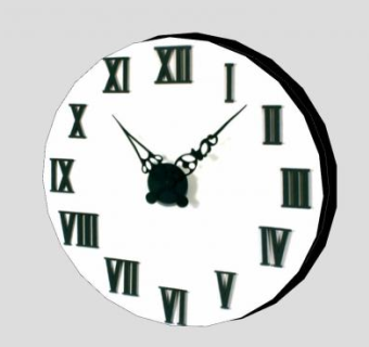 简约罗马数字时钟SU模型下载_sketchup草图大师SKP模型