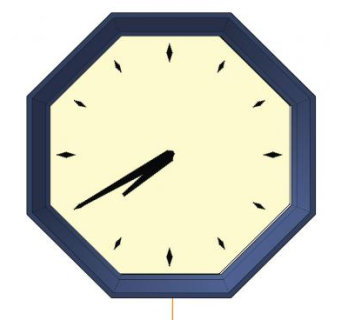 蓝色八边无字壁挂时钟SU模型下载_sketchup草图大师SKP模型