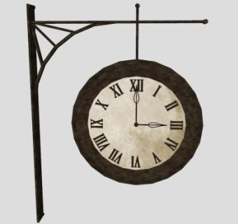 金属古董时钟吊钟SU模型下载_sketchup草图大师SKP模型