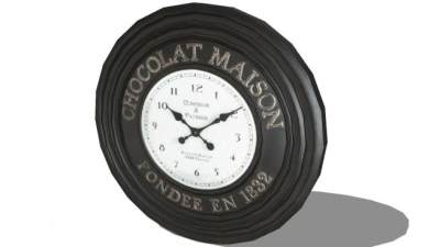 黑色金属框架欧式时钟SU模型下载_sketchup草图大师SKP模型