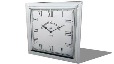 当代古典风方形挂钟SU模型下载_sketchup草图大师SKP模型