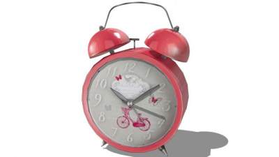 粉红色个性金属闹钟SU模型下载_sketchup草图大师SKP模型