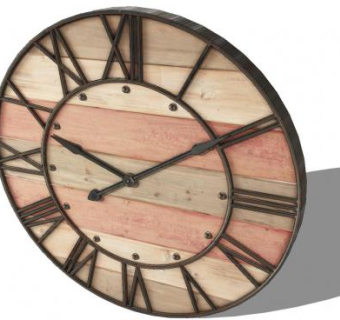 木板铁艺罗马时钟SU模型下载_sketchup草图大师SKP模型