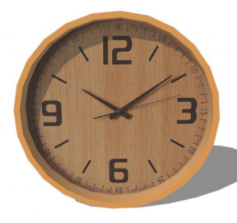 现代简约木制挂钟SU模型下载_sketchup草图大师SKP模型