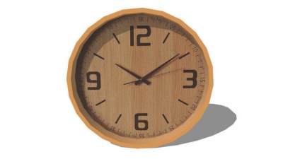 现代简约木制挂钟SU模型下载_sketchup草图大师SKP模型