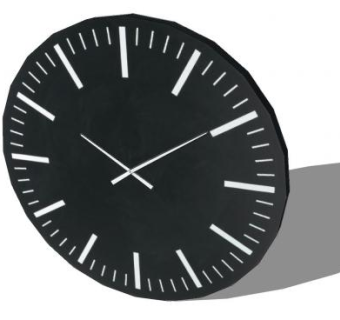 室内风格黑色简约挂钟SU模型下载_sketchup草图大师SKP模型