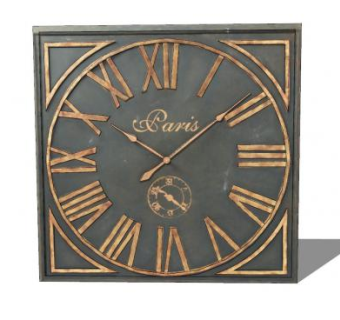 豪华金属黑金色罗马时钟SU模型下载_sketchup草图大师SKP模型