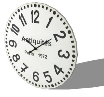 木制圆形现代时钟SU模型下载_sketchup草图大师SKP模型