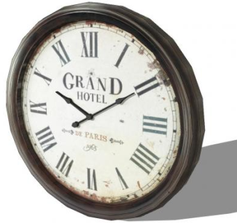 金属框架罗马数字挂钟SU模型下载_sketchup草图大师SKP模型