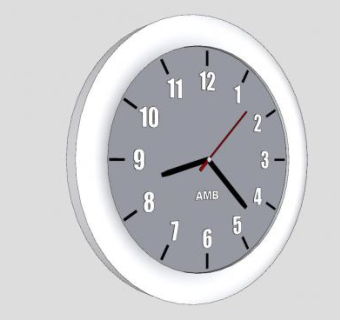 现代圆形数字钟表SU模型下载_sketchup草图大师SKP模型