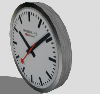 金属边框无字钟表SU模型下载_sketchup草图大师SKP模型