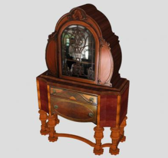 落地柜式木制座钟SU模型下载_sketchup草图大师SKP模型