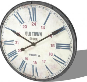 工业风格金属罗马钟表SU模型下载_sketchup草图大师SKP模型