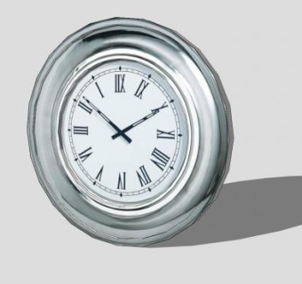 现代金属罗马时钟SU模型下载_sketchup草图大师SKP模型