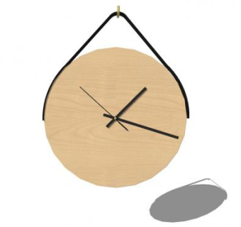 简约空白木制挂钟SU模型下载_sketchup草图大师SKP模型