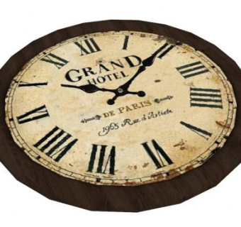 旧巴黎风格木制挂钟SU模型下载_sketchup草图大师SKP模型