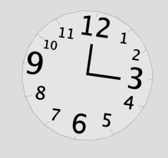 数字大小简约钟表SU模型下载_sketchup草图大师SKP模型