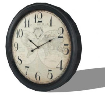 复古设计壁画钟SU模型下载_sketchup草图大师SKP模型