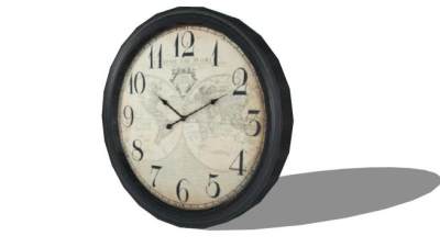 复古设计壁画钟SU模型下载_sketchup草图大师SKP模型