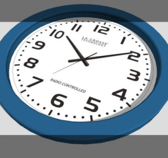 简约蓝色数字挂钟SU模型下载_sketchup草图大师SKP模型